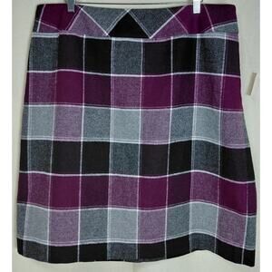 NWT Talbots Woman 20W Plaid Wool Blend Skirt Purple Lined Women-See Measurements